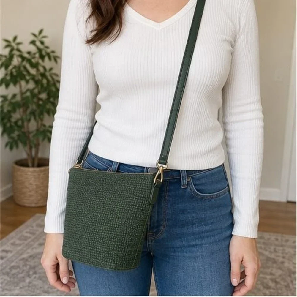 Ivory Saffiano Crossbody Bag